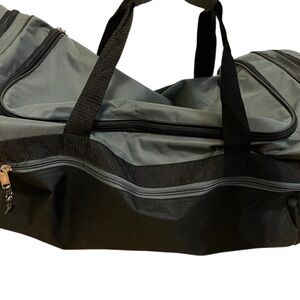 Black and Gray Sports Duffle Bag with Shoulder Strap Size Large